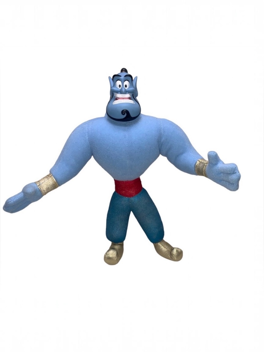 Vintage 1993 Disney Aladdin Genie Plush 12” Mattel Soft Toy Plastic Head Blue
